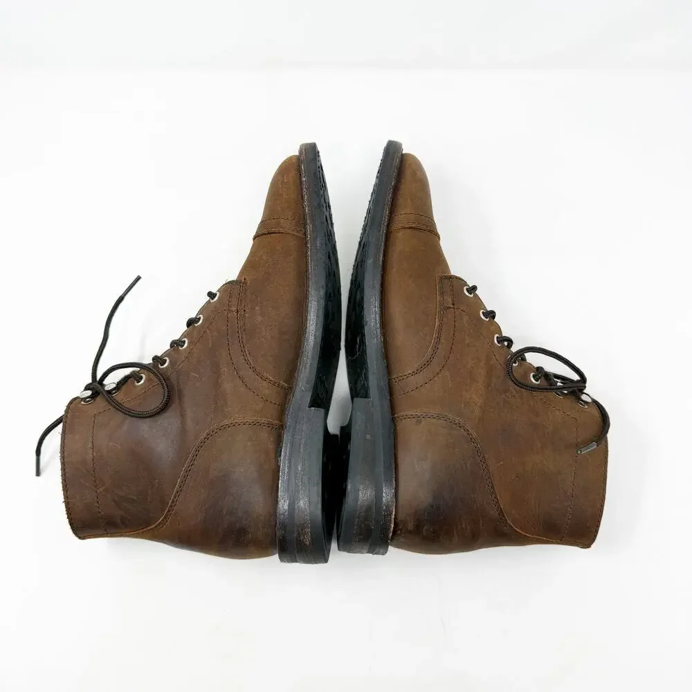 Thursday Brown Oiled Leather Lace Up Boots Men's Size 8 EUC Handmade in Mexico
